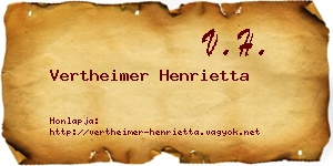 Vertheimer Henrietta névjegykártya