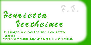 henrietta vertheimer business card